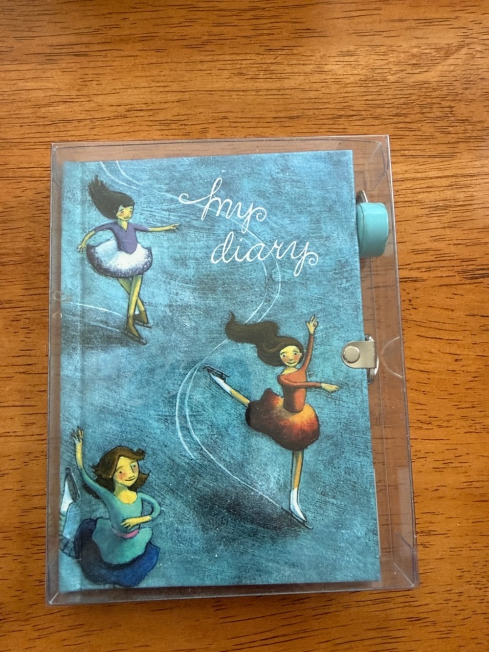 Mudpuppy My Diary Locking Journal with Ballerina Illustration - Teal Cover
